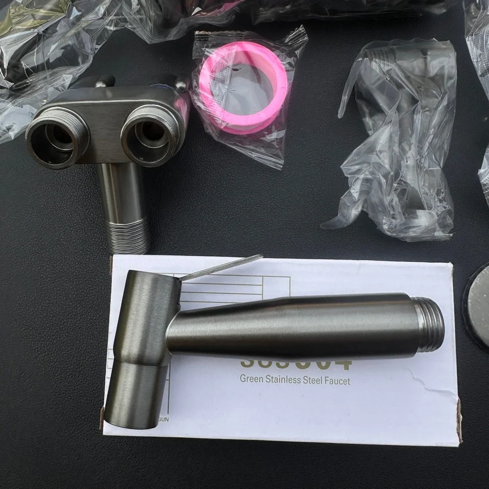 Handheld Bidet Sprayer Kit for Toilet, Stainless Steel Muslim Shattaf, T-Valve